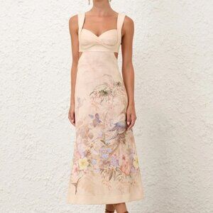 Zimmermann Illuminate Midi Dress NWT US Size 2 AU Size 0